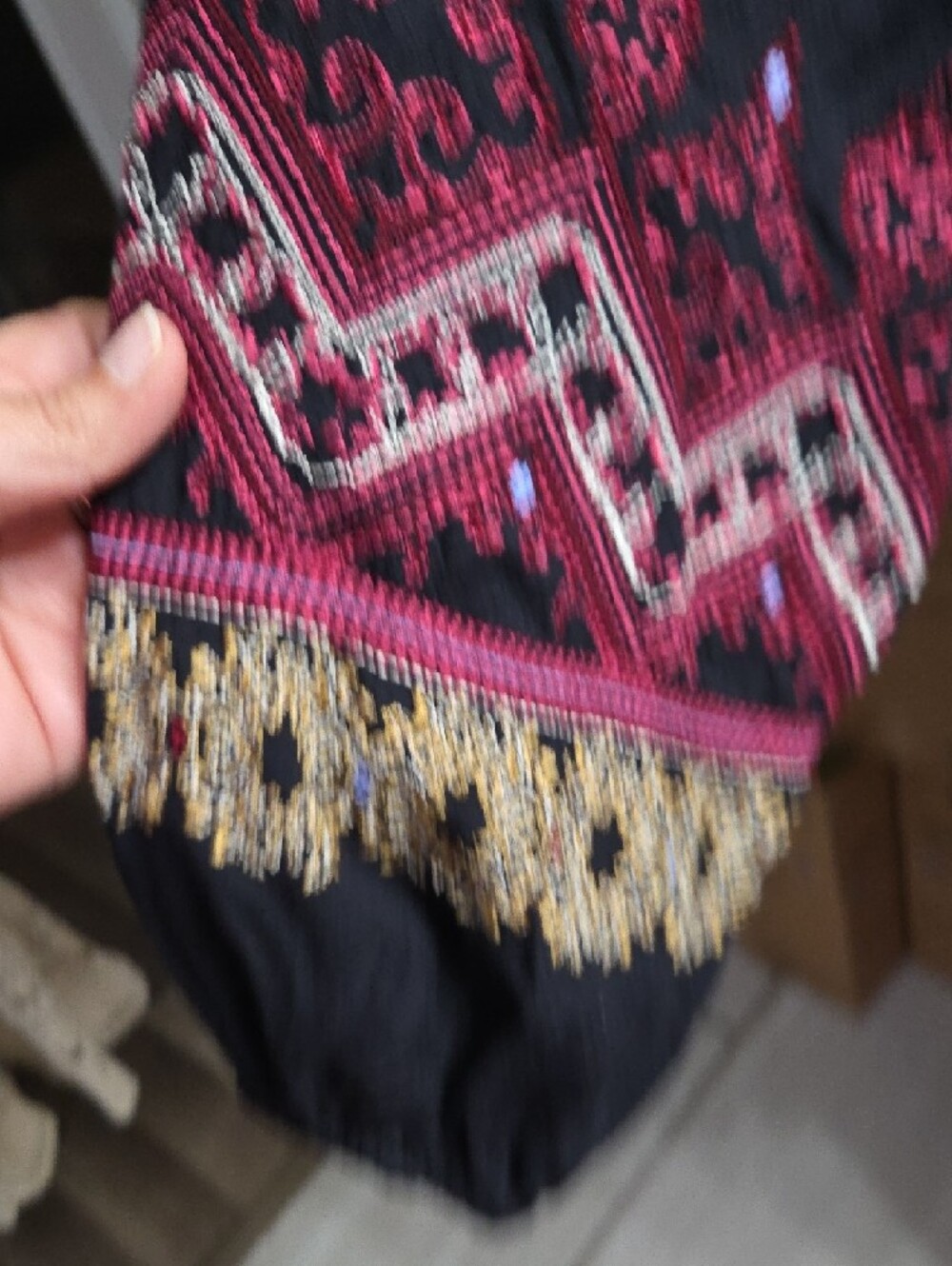 B1 Free People Black Dress with Pink and Gold Embroidery - Picture 5 of 8